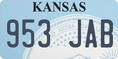 KS license plate 953JAB
