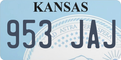 KS license plate 953JAJ