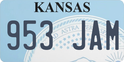 KS license plate 953JAM