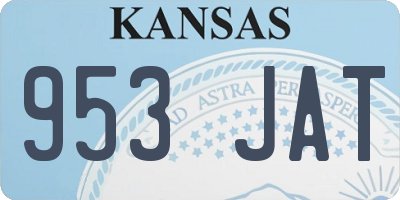 KS license plate 953JAT