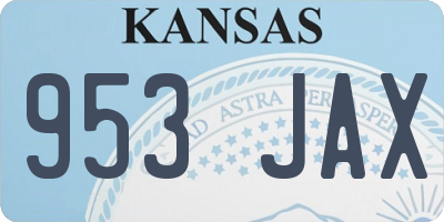 KS license plate 953JAX
