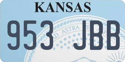 KS license plate 953JBB