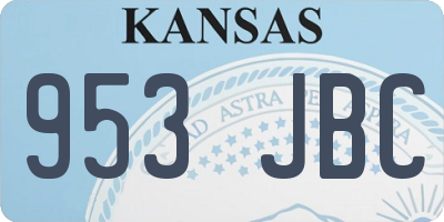 KS license plate 953JBC