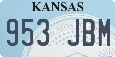 KS license plate 953JBM