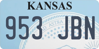 KS license plate 953JBN