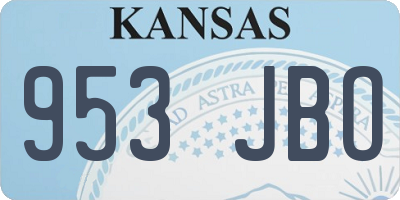KS license plate 953JBO