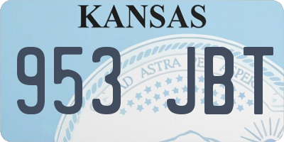 KS license plate 953JBT