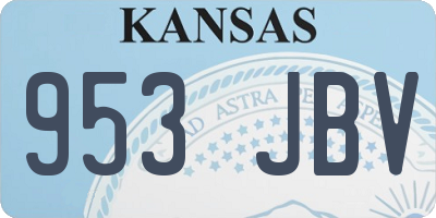 KS license plate 953JBV