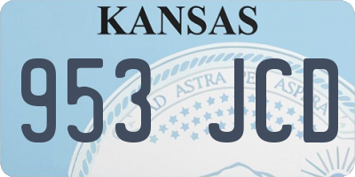KS license plate 953JCD