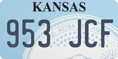 KS license plate 953JCF