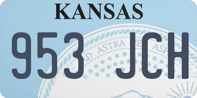 KS license plate 953JCH
