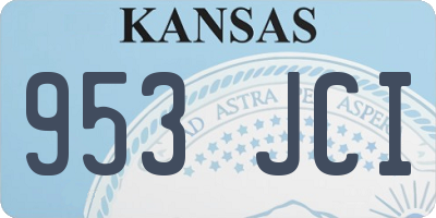 KS license plate 953JCI