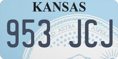KS license plate 953JCJ