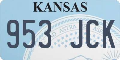 KS license plate 953JCK
