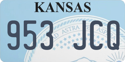 KS license plate 953JCQ
