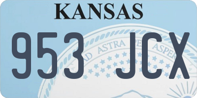 KS license plate 953JCX