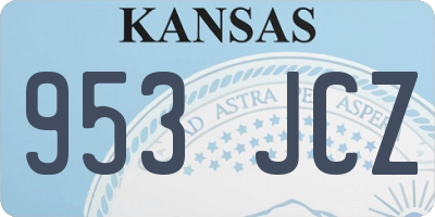 KS license plate 953JCZ