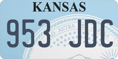 KS license plate 953JDC