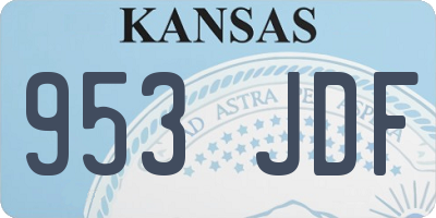 KS license plate 953JDF