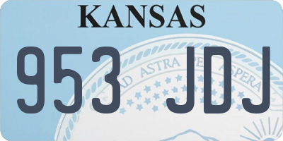 KS license plate 953JDJ