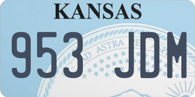 KS license plate 953JDM