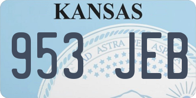 KS license plate 953JEB
