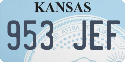 KS license plate 953JEF