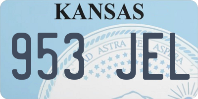 KS license plate 953JEL