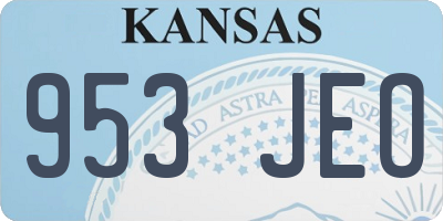 KS license plate 953JEO
