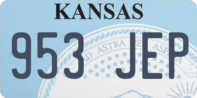 KS license plate 953JEP