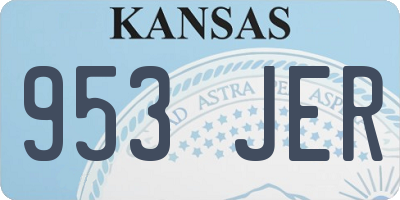 KS license plate 953JER