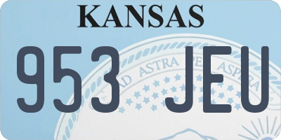 KS license plate 953JEU