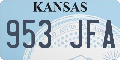 KS license plate 953JFA