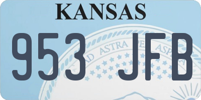 KS license plate 953JFB