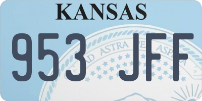 KS license plate 953JFF