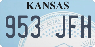 KS license plate 953JFH