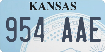 KS license plate 954AAE