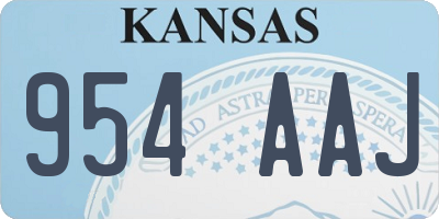 KS license plate 954AAJ