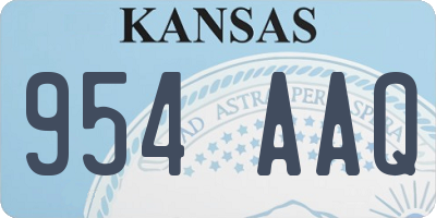KS license plate 954AAQ