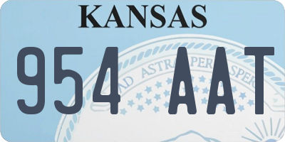 KS license plate 954AAT