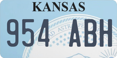 KS license plate 954ABH