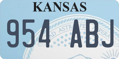 KS license plate 954ABJ