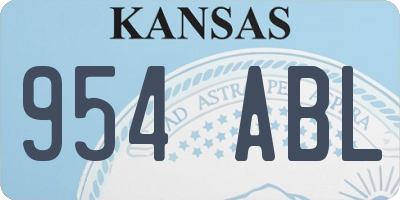 KS license plate 954ABL