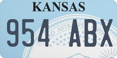 KS license plate 954ABX