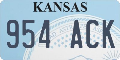 KS license plate 954ACK