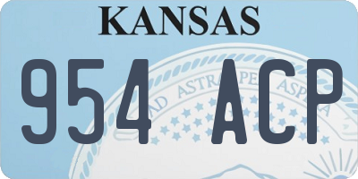 KS license plate 954ACP