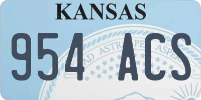 KS license plate 954ACS