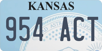 KS license plate 954ACT