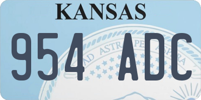 KS license plate 954ADC