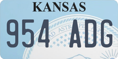 KS license plate 954ADG